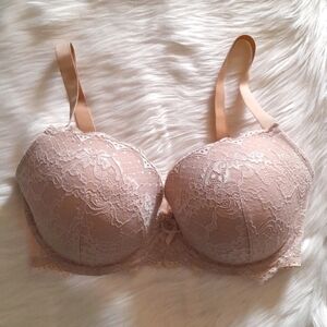 GrandEverest 40DDD Women's Nude Floral Lace Bra with Thick Straps